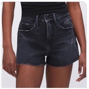 Size 16 Good American Shorts Women’s Cut Off Jean Plus High Rise Raw Hem 90s